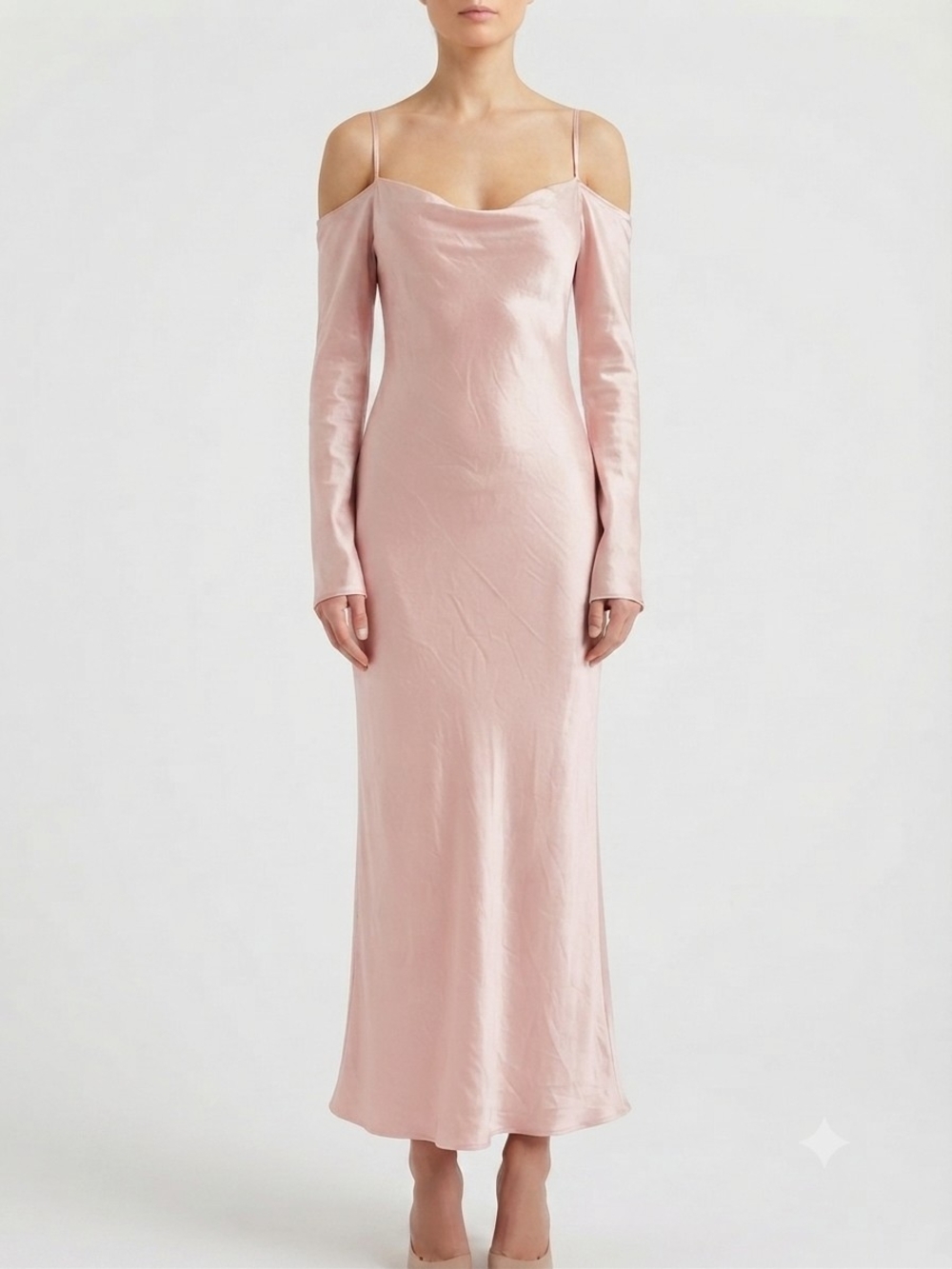 Vince Blush Pink One-Shoulder Satin Slip Dress Size S